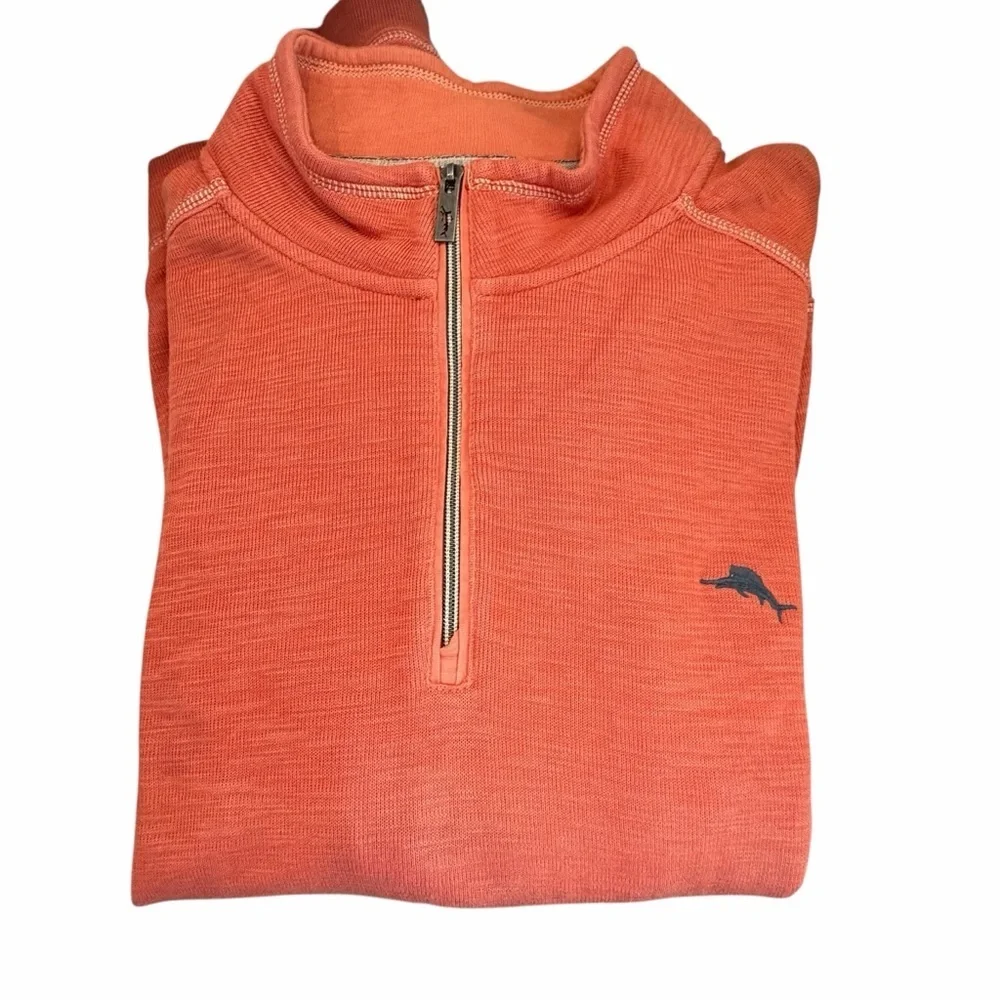 Tommy Tobago Bay 1/4 Zip Pullover Sweater Size 2XL TTG Coral